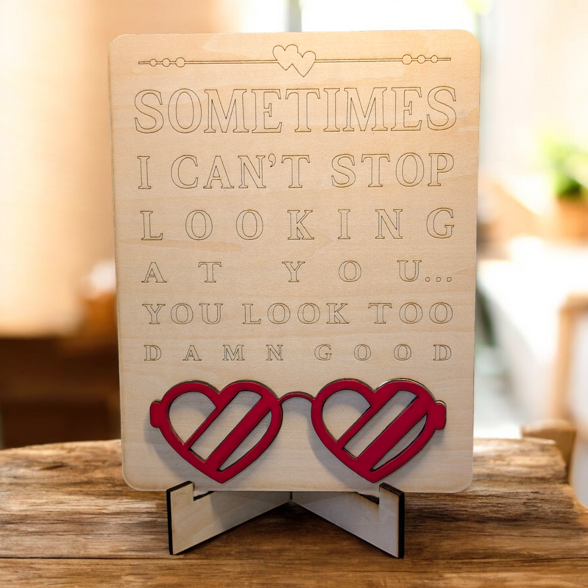 Valentines Eye Chart with Stand