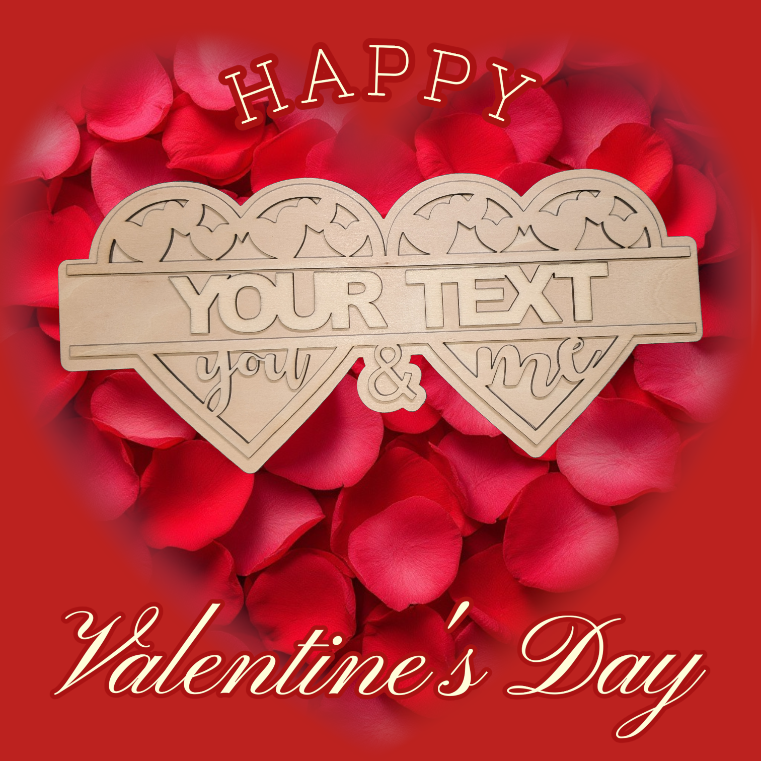 You & Me heart shaped sign