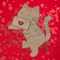 Cat door topper with love heart on envelope