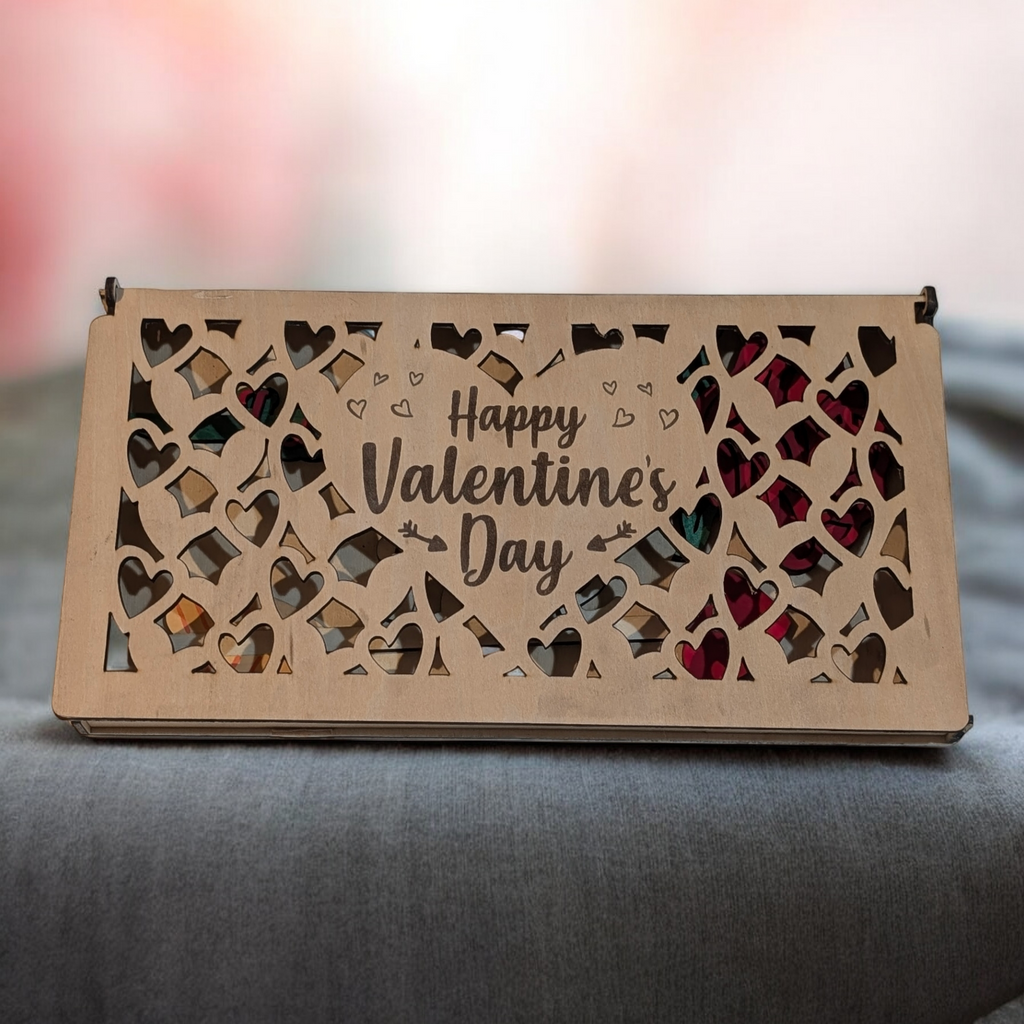 Valentines box with wooden rose and arrow
